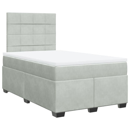 Giroletto a Molle con Materasso Grigio Chiaro 120x190cm Velluto