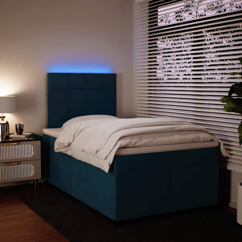 Giroletto a Molle con Materasso Blu 120x190 cm in Velluto