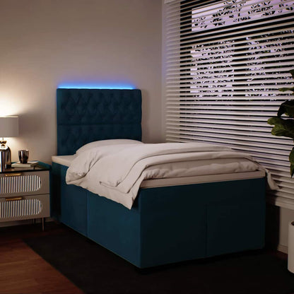 Giroletto a Molle con Materasso Blu 120x190 cm in Velluto