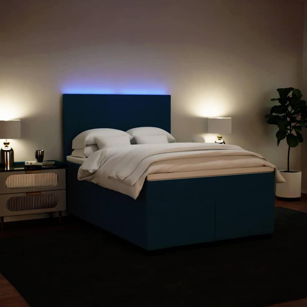 Giroletto a Molle con Materasso Blu 140x190 cm in Velluto