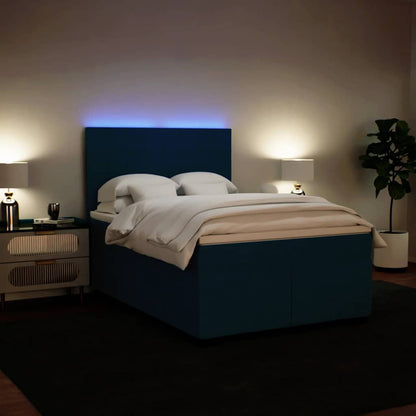 Giroletto a Molle con Materasso Blu 140x190 cm in Velluto