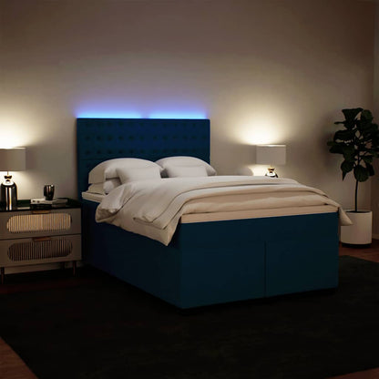 Giroletto a Molle con Materasso Blu 160x200 cm in Velluto