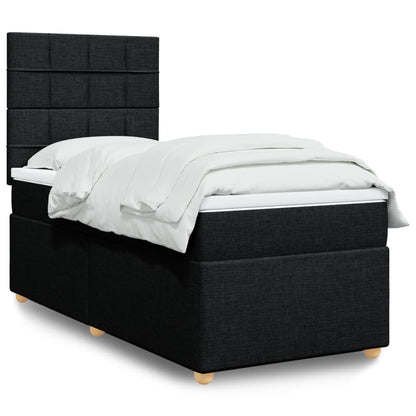 Giroletto a Molle con Materasso Nero 100x200 cm in Tessuto