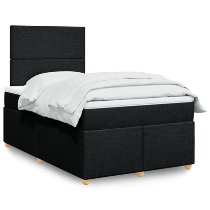 Giroletto a Molle con Materasso Nero 120x200 cm in Tessuto