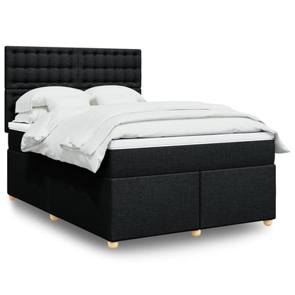 Giroletto a Molle con Materasso Nero 140x190 cm in Tessuto