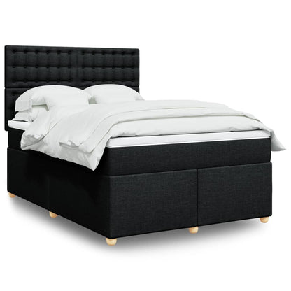 Giroletto a Molle con Materasso Nero 140x200 cm in Tessuto