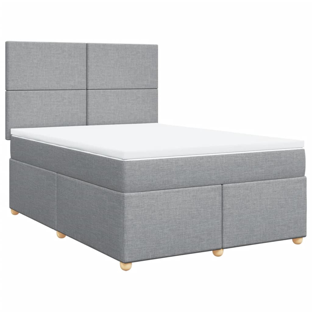 Giroletto a Molle con Materasso Grigio Chiaro 160x200cm Tessuto