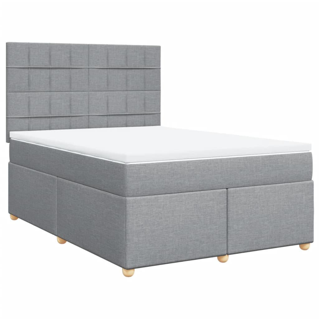 Giroletto a Molle con Materasso Grigio Chiaro 160x200cm Tessuto
