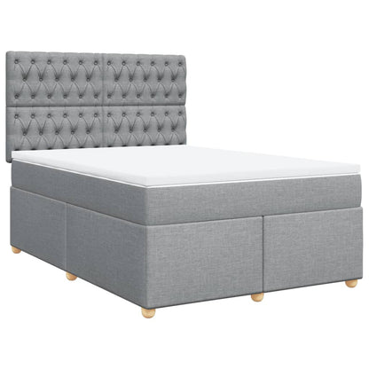 Giroletto a Molle con Materasso Grigio Chiaro 160x200cm Tessuto