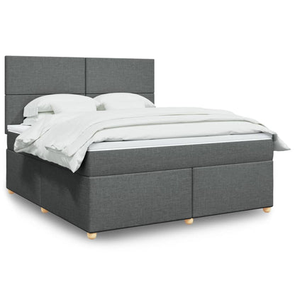 Giroletto a Molle con Materasso Grigio Scuro 180x200 cm Tessuto