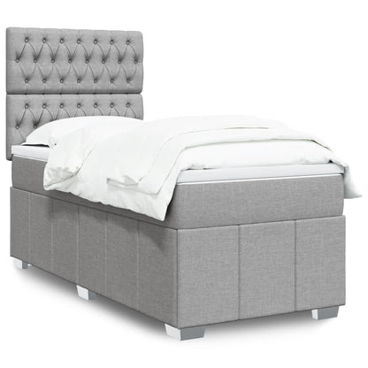 Giroletto a Molle con Materasso Grigio Chiaro 80x200 cm Tessuto
