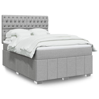 Giroletto a Molle con Materasso Grigio Chiaro 140x200cm Tessuto