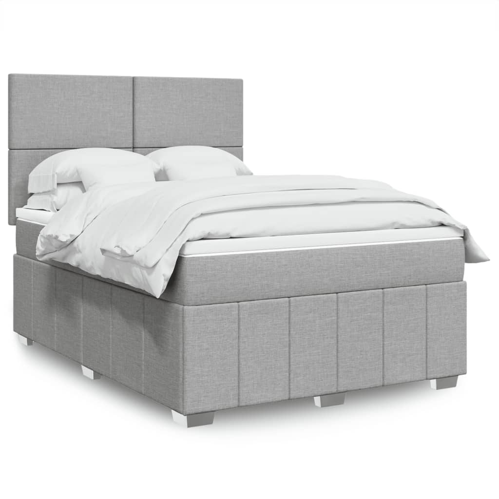 Giroletto a Molle con Materasso Grigio Chiaro 160x200cm Tessuto