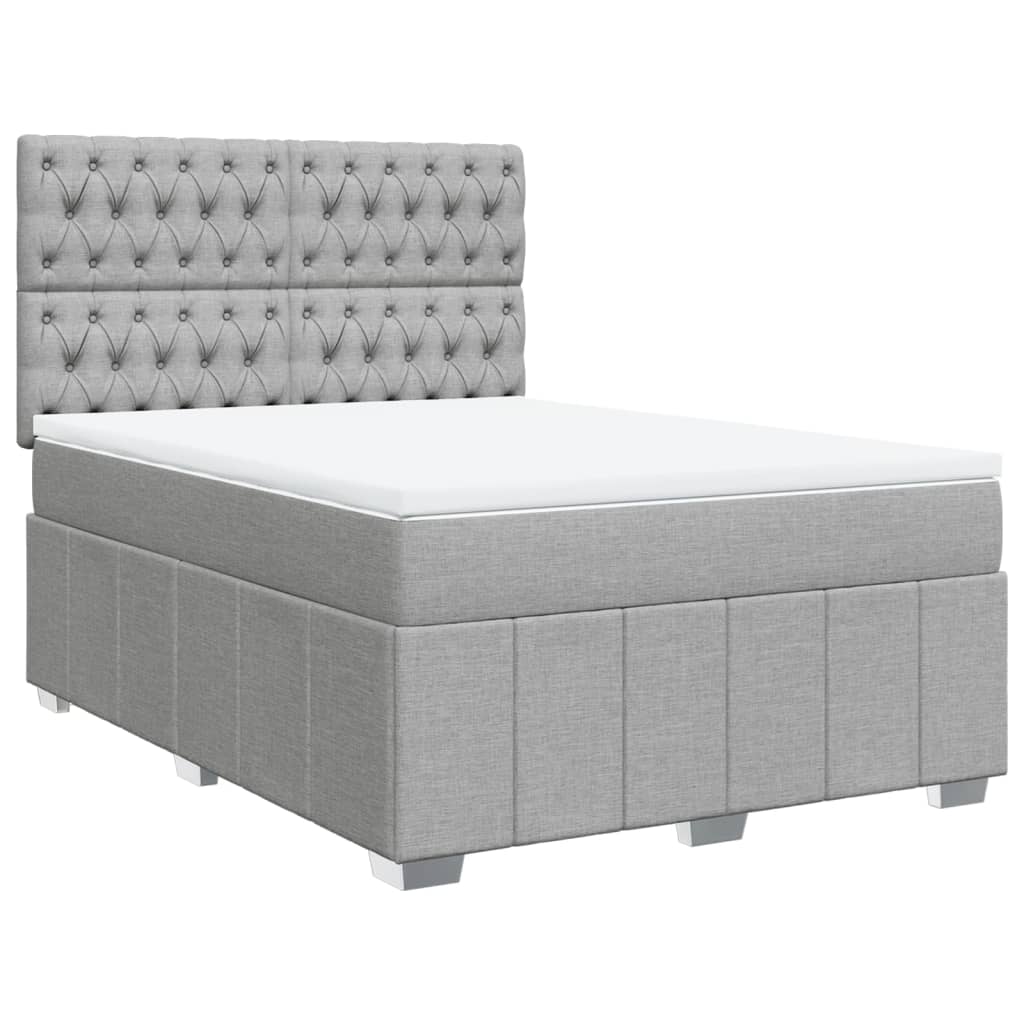 Giroletto a Molle con Materasso Grigio Chiaro 160x200cm Tessuto