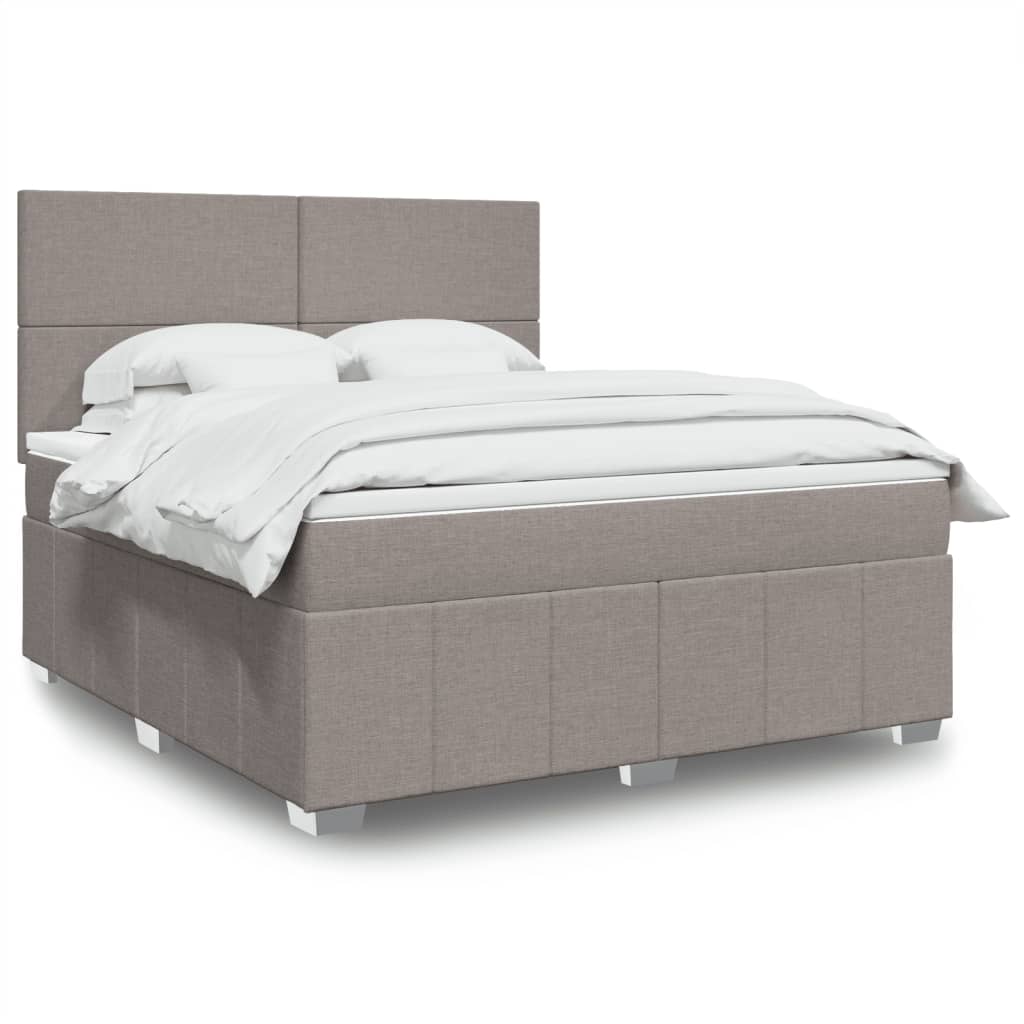 Giroletto a Molle con Materasso Tortora 180x200 cm in Tessuto