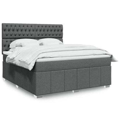 Giroletto a Molle con Materasso Grigio Scuro 180x200 cm Tessuto