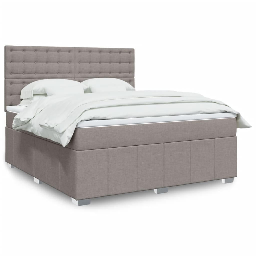Giroletto a Molle con Materasso Tortora 180x200 cm in Tessuto