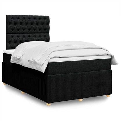 Giroletto a Molle con Materasso Nero 120x200 cm in Tessuto
