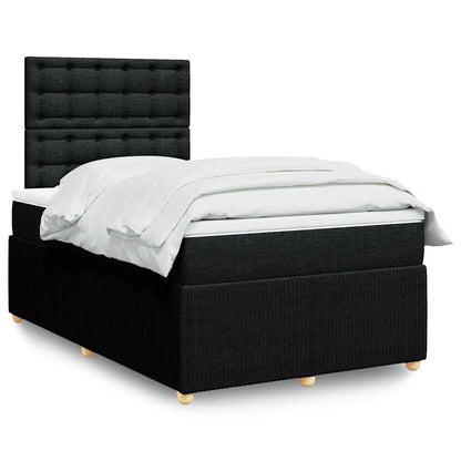 Giroletto a Molle con Materasso Nero 120x200 cm in Tessuto