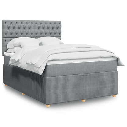 Giroletto a Molle con Materasso Grigio Chiaro 140x190cm Tessuto