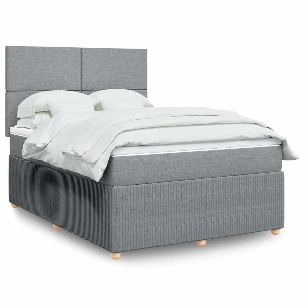 Giroletto a Molle con Materasso Grigio Chiaro 140x200cm Tessuto