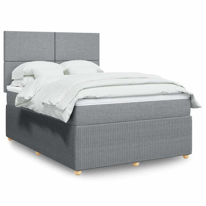 Giroletto a Molle con Materasso Grigio Chiaro 140x200cm Tessuto