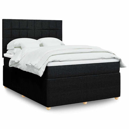 Giroletto a Molle con Materasso Nero 140x200 cm in Tessuto