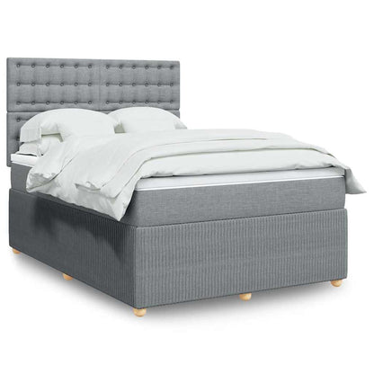 Giroletto a Molle con Materasso Grigio Chiaro 140x200cm Tessuto