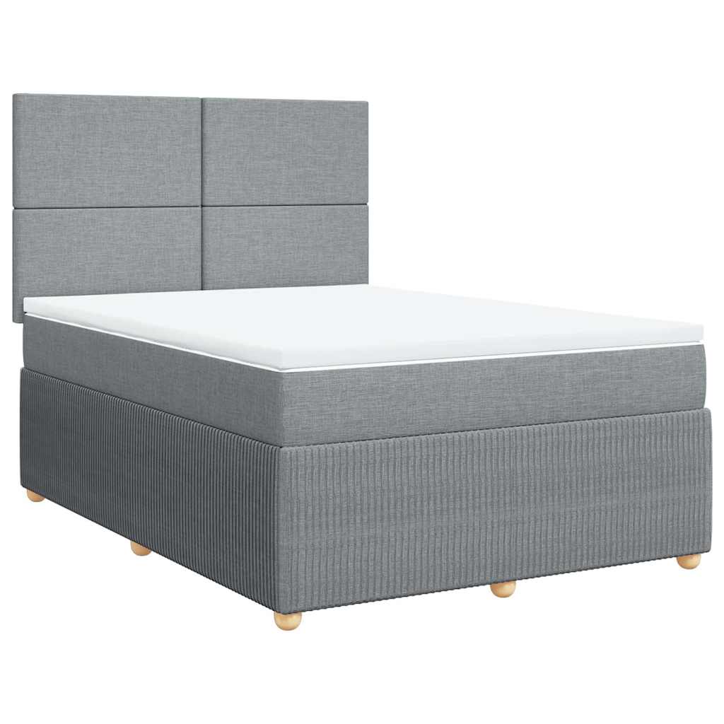 Giroletto a Molle con Materasso Grigio Chiaro 160x200cm Tessuto