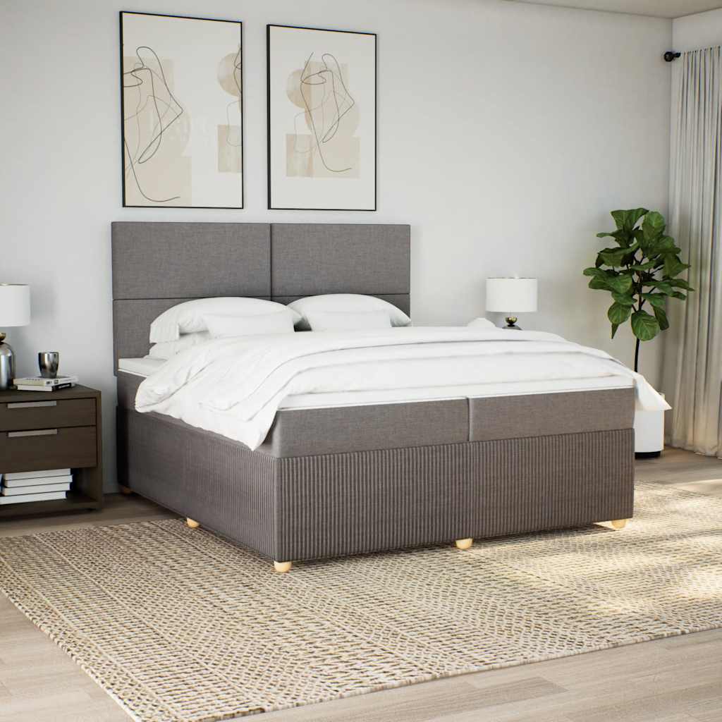 Giroletto a Molle con Materasso Tortora 200x200 cm in Tessuto