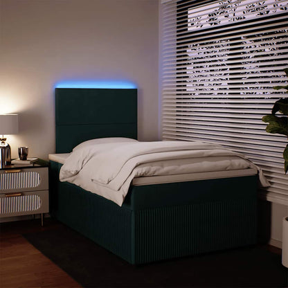 Giroletto a Molle con Materasso Verde Scuro 120x190 cm Velluto