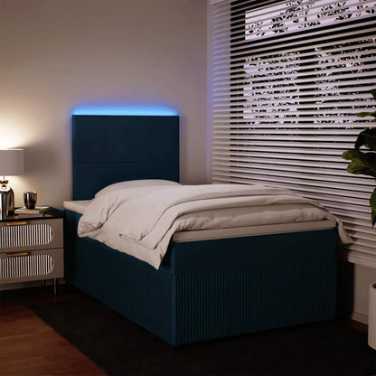 Giroletto a Molle con Materasso Blu 120x190 cm in Velluto