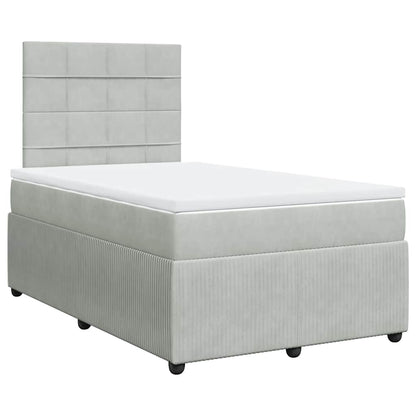 Giroletto a Molle con Materasso Grigio Chiaro 120x190cm Velluto