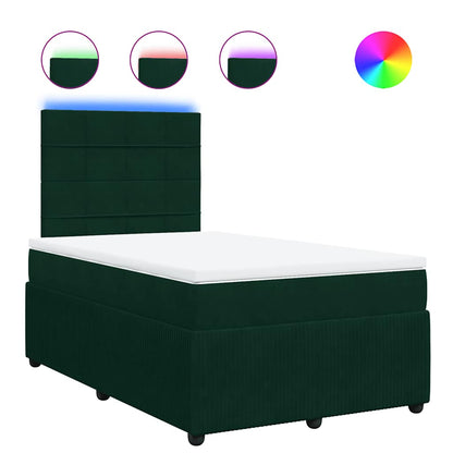 Giroletto a Molle con Materasso Verde Scuro 120x190 cm Velluto