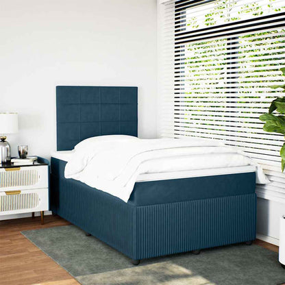 Giroletto a Molle con Materasso Blu 120x190 cm in Velluto