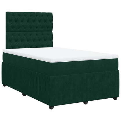 Giroletto a Molle con Materasso Verde Scuro 120x190 cm Velluto