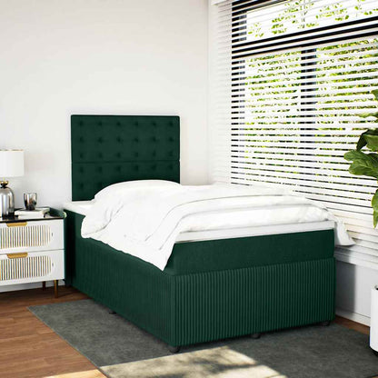 Giroletto a Molle con Materasso Verde Scuro 120x190 cm Velluto
