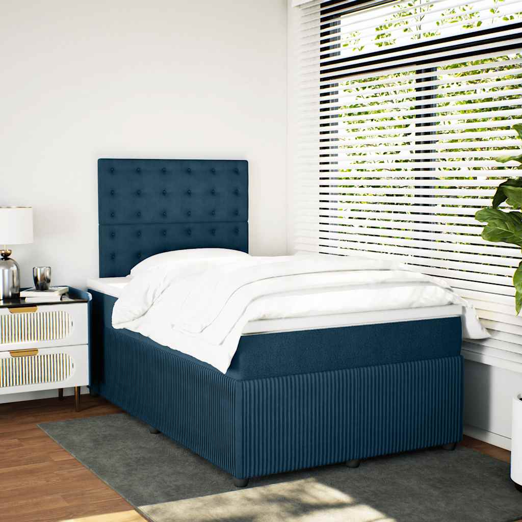 Giroletto a Molle con Materasso Blu 120x190 cm in Velluto