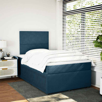 Giroletto a Molle con Materasso Blu 120x200 cm in Velluto