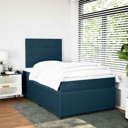 Giroletto a Molle con Materasso Blu 120x200 cm in Velluto