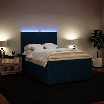 Giroletto a Molle con Materasso Blu 140x190 cm in Velluto