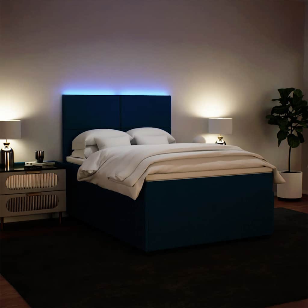 Giroletto a Molle con Materasso Blu 160x200 cm in Velluto