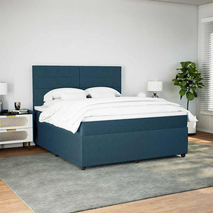 Giroletto a Molle con Materasso Blu 180x200 cm in Velluto