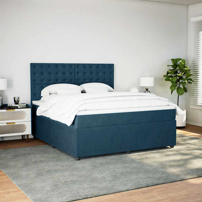Giroletto a Molle con Materasso Blu 180x200 cm in Velluto