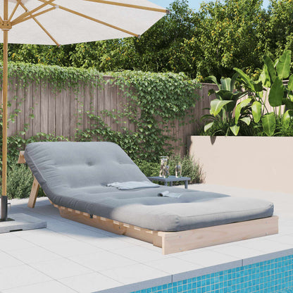 Divano Letto Futon con Materasso 90x206x11 Legno Massello Pino