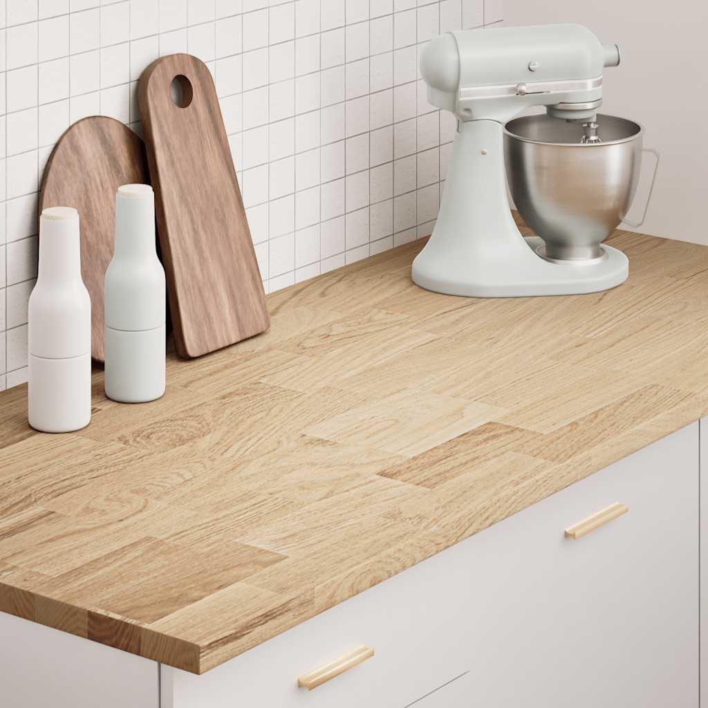 Piano di Lavoro Cucina 140x63,5x2,7 cm Legno Massello Rovere