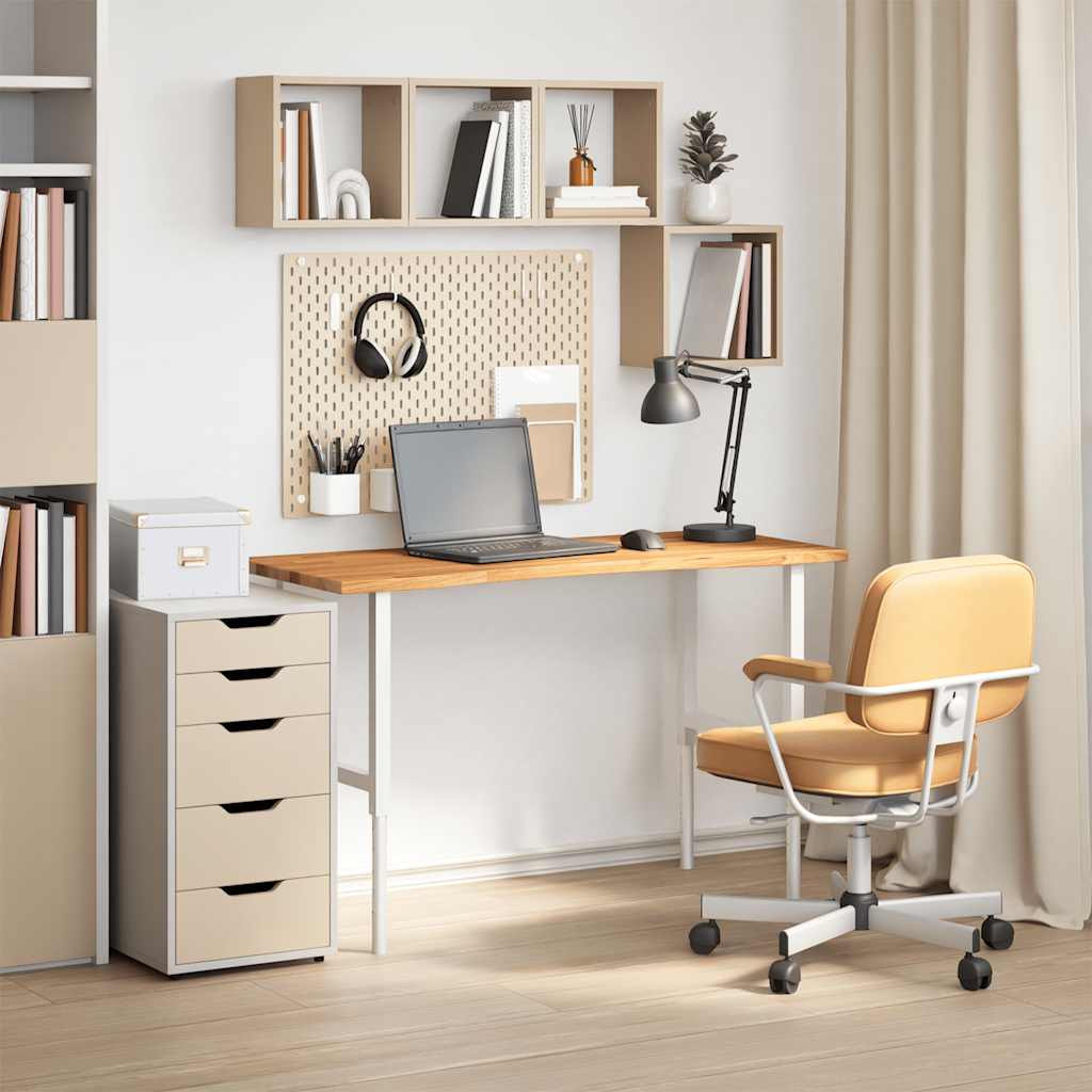 Piano Scrivania Marrone Chiaro 120x60x2,5 cm in Rovere Massello