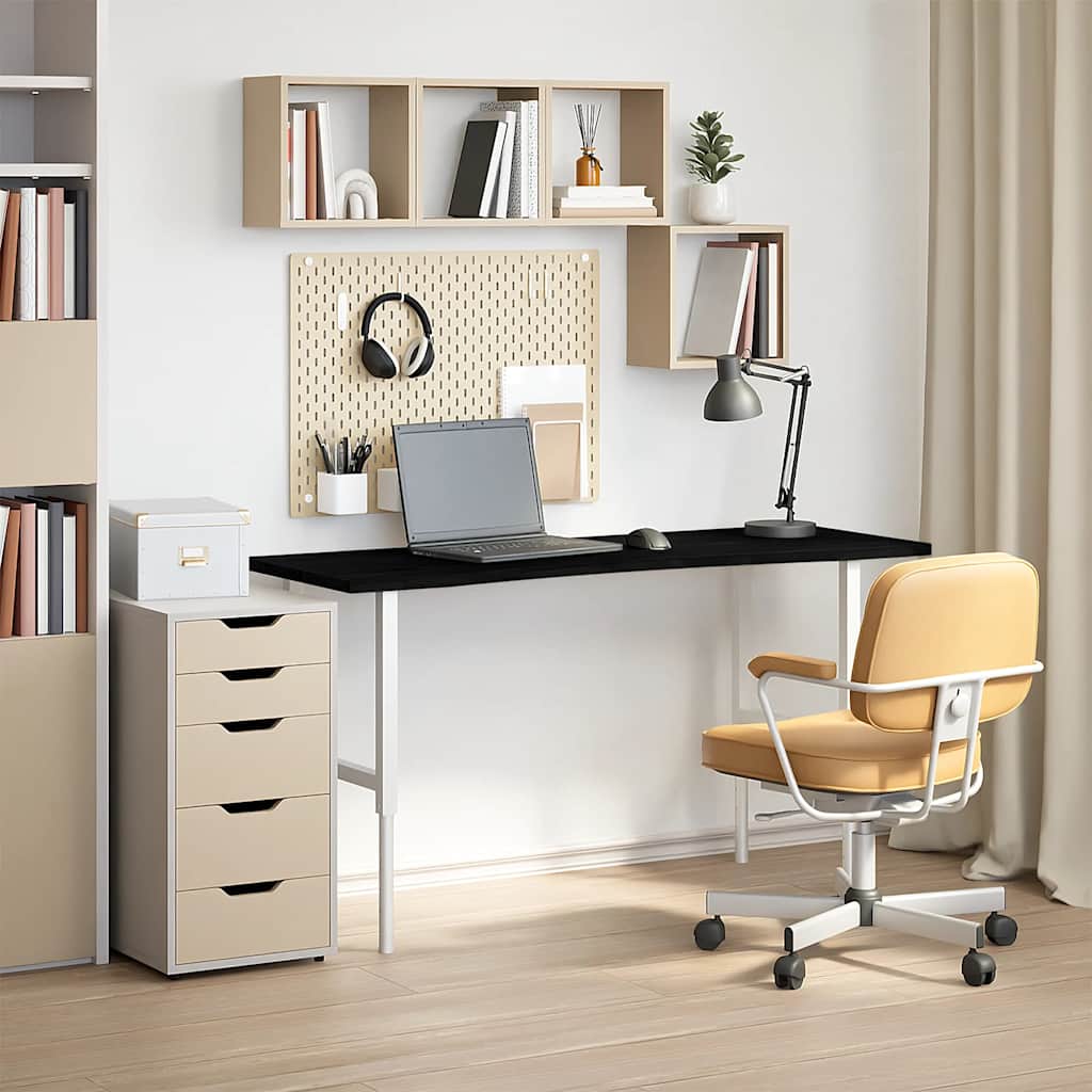 Piano Scrivania Marrone Scuro 140x50x2,5 cm in Rovere Massello