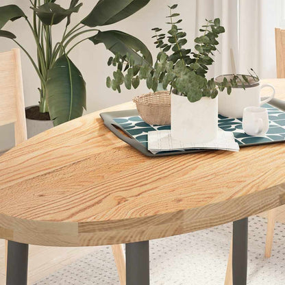 Piano per Tavolo 120x60x4 cm in Rovere Massello Ovale