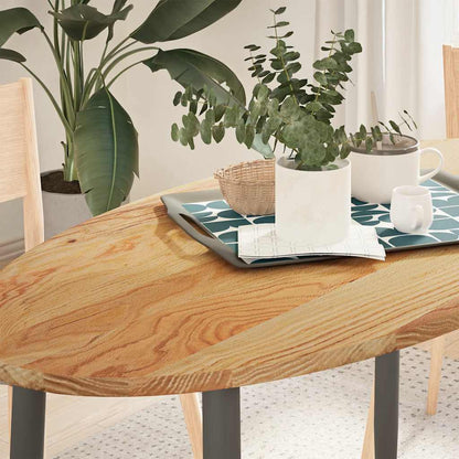 Piano Tavolo Marrone Chiaro 120x60x2cm in Rovere Massello Ovale